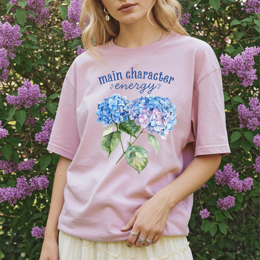 Main Character Energy Hydrangea T-Shirt