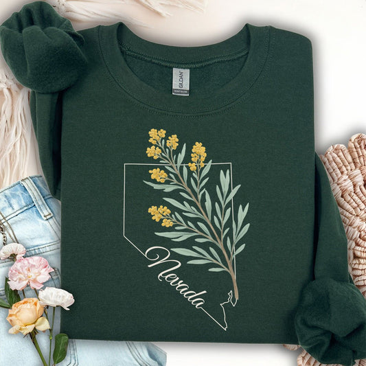 Nevada State Flower Sweatshirt - Sagebrush