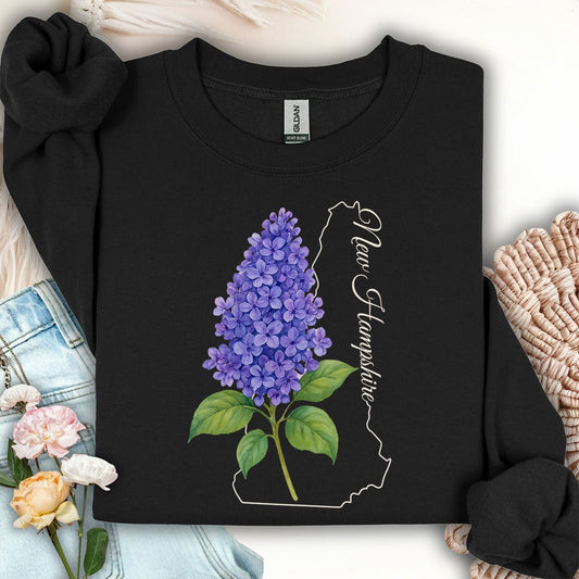 New Hampshire State Flower Sweatshirt - Lilac