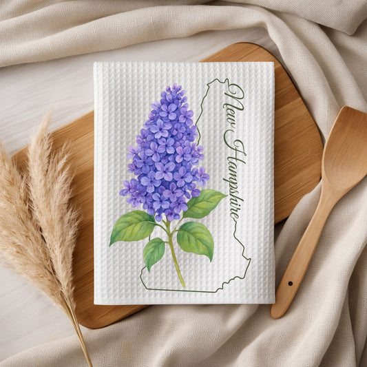 New Hampshire State Flower Tea Towel - Lilac