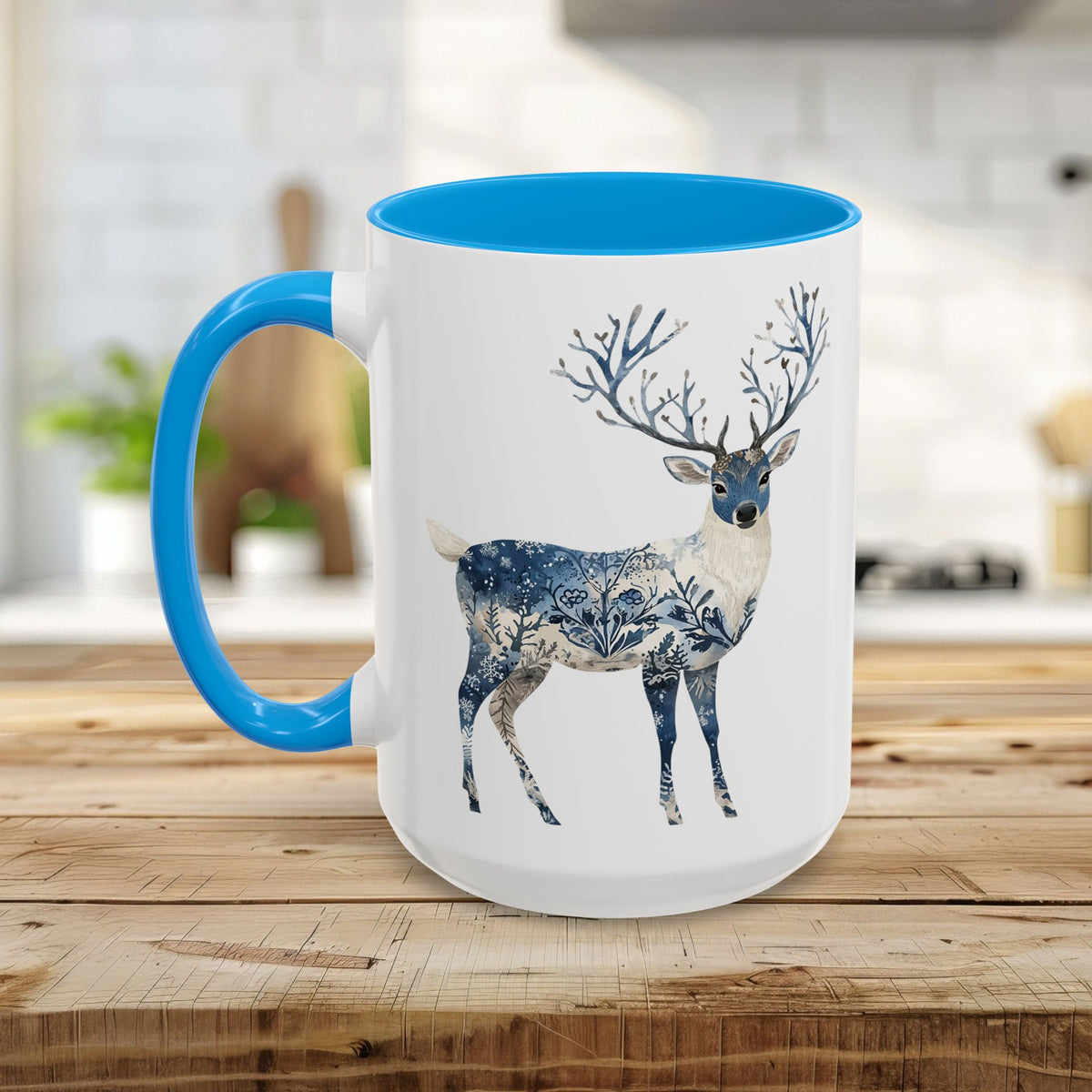 Nordic Chinoiserie Winter Buck Mug (11/15oz)