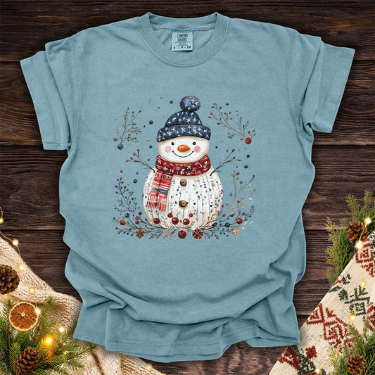 Nordic Folk Snowman Holiday T-Shirt