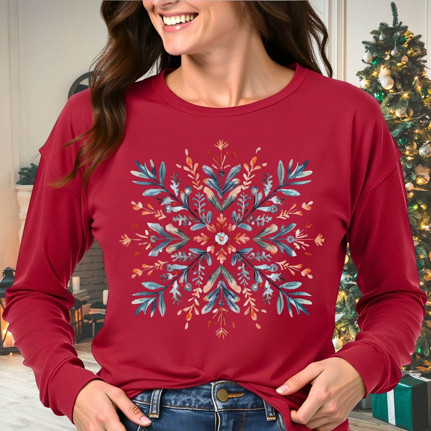 Nordic Snowflake Long Sleeve Tee
