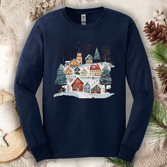 Nordic Winter Village Long Sleeve Tee