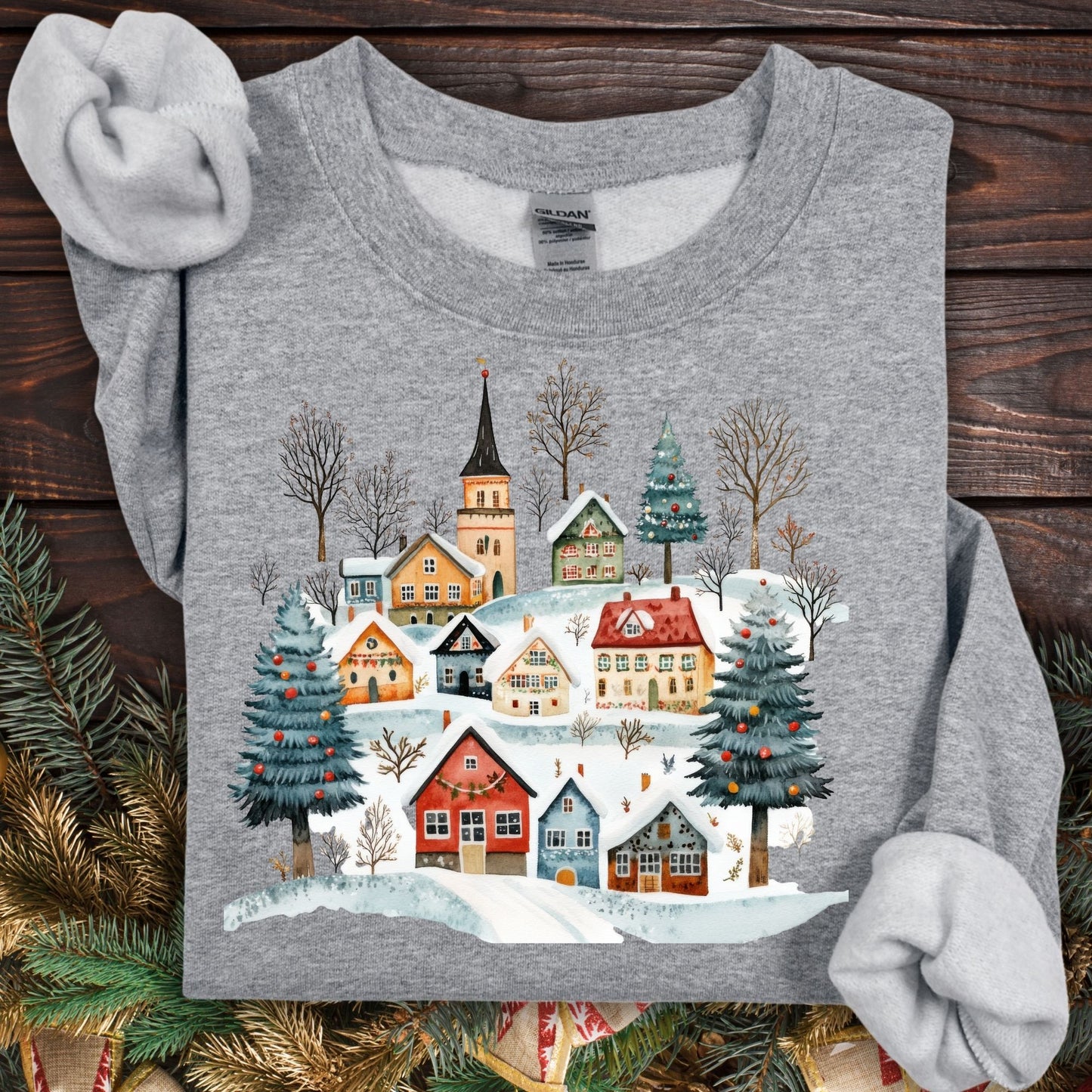 Nordic Winter Village Sweatshirt