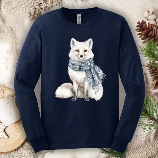 Nordic Winter White Wolf Long Sleeve Tee