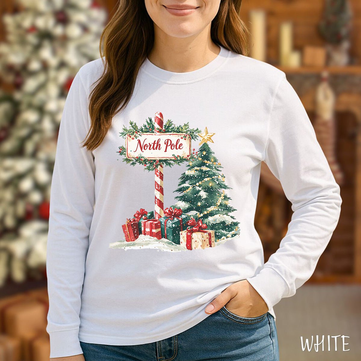 North Pole Christmas Long Sleeve Tee