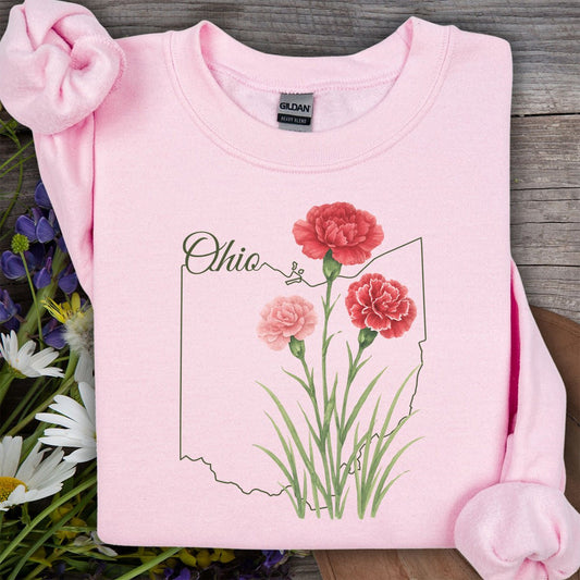 Ohio State Flower Sweatshirt - Scarlet Carnation