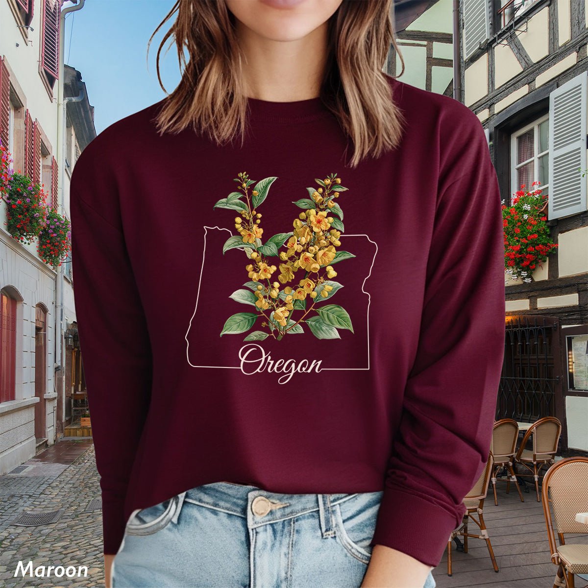 Oregon State Flower Long Sleeve Tee — Oregon Grape
