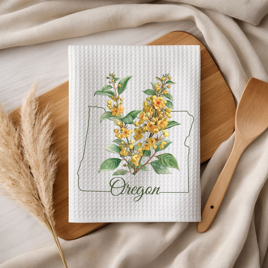 Oregon State Flower Tea Towel — Oregon Grape Blossom
