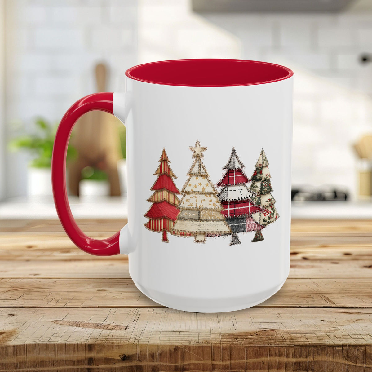 Patchwork Christmas Trees Mug (11/15oz)