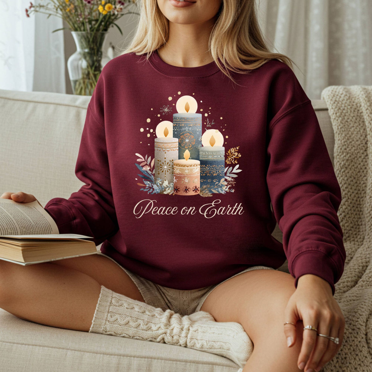 Peace on Earth Advent Candle Sweatshirt