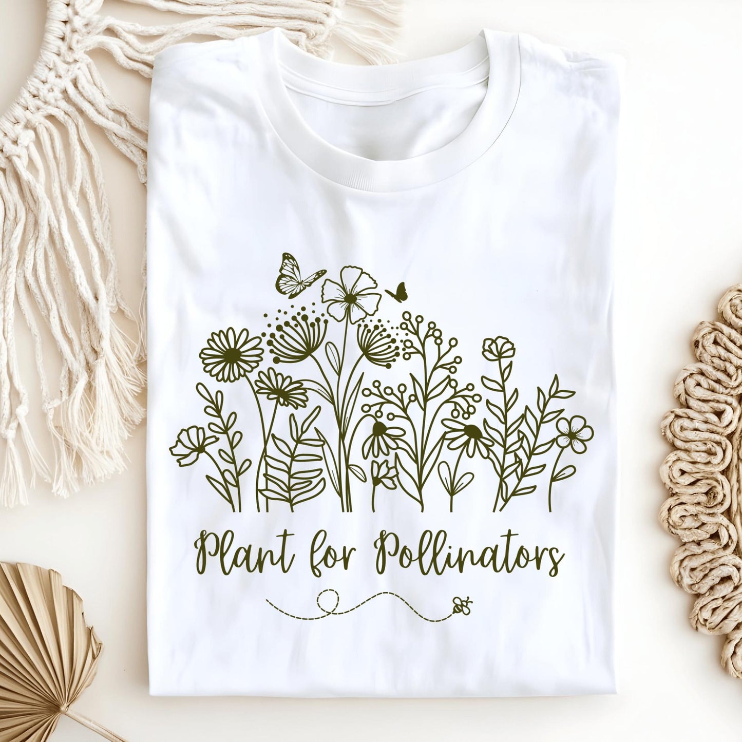 Wild Petal Threads T-Shirt White / S Plant for Pollinators with Wildflowers T-Shirt