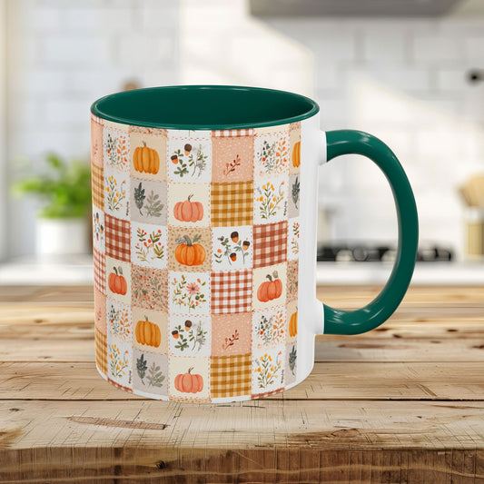 Pumpkin Floral Gingham Fall Mug (11/15oz)
