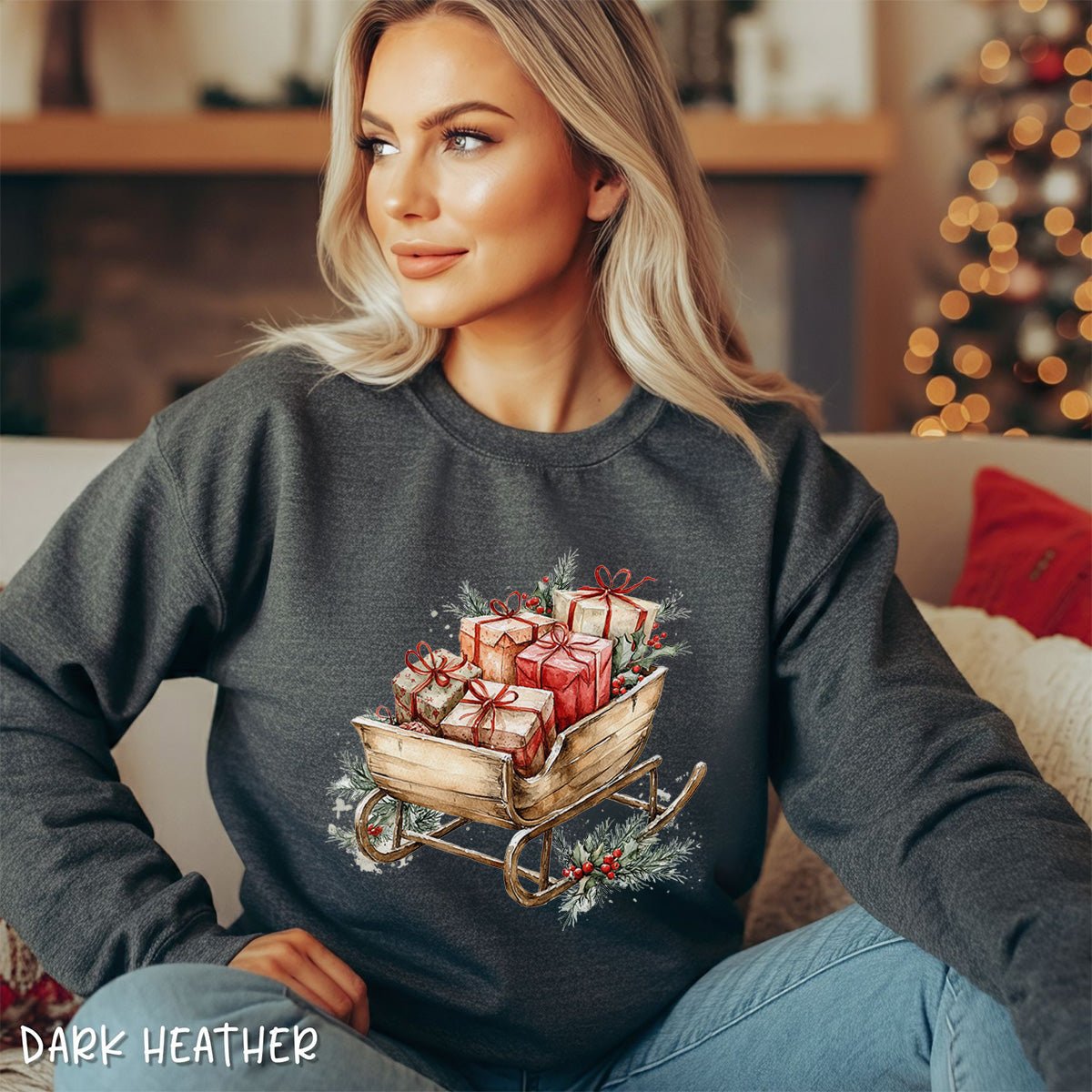 Rustic Christmas Sleigh Sweatshirt