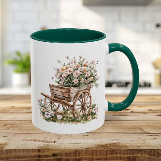 Rustic Cottage Garden Wagon Mug (11oz & 15oz)