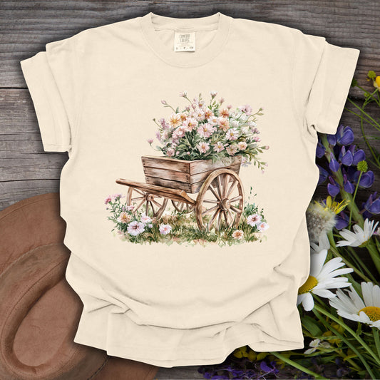 Rustic Cottage Garden Wagon T-Shirt