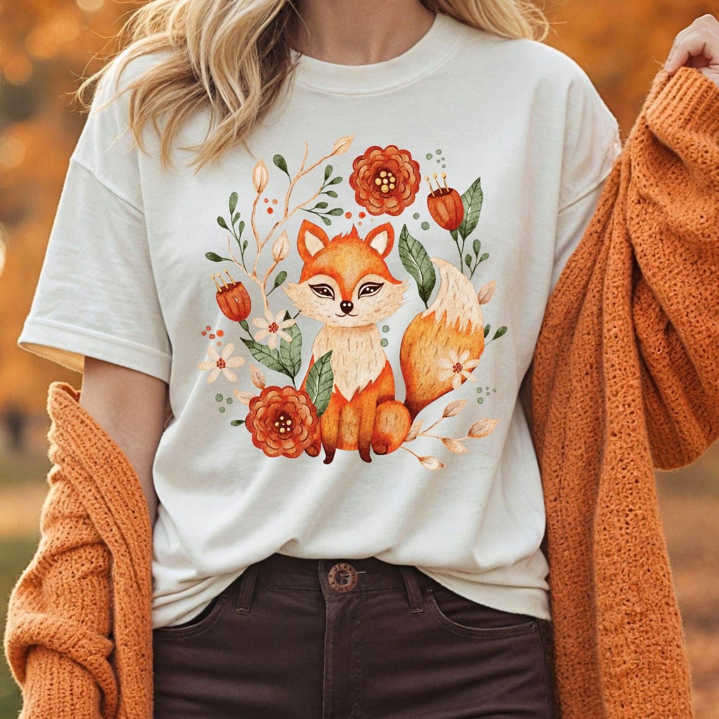 Rustic Folk Art Fox Tee
