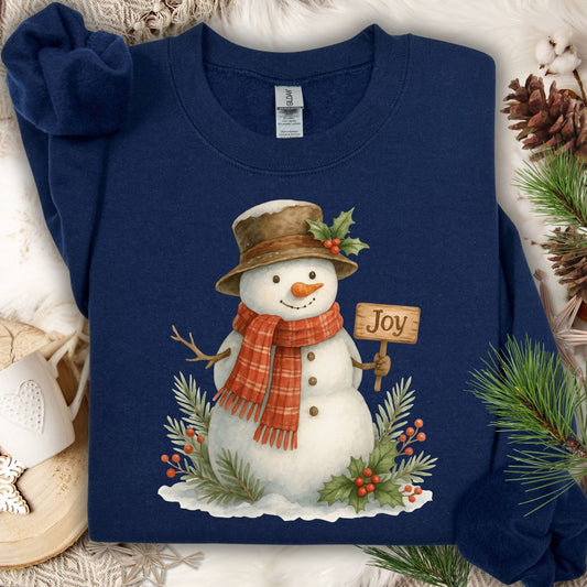 Rustic Joyful Snowman Sweatshirt