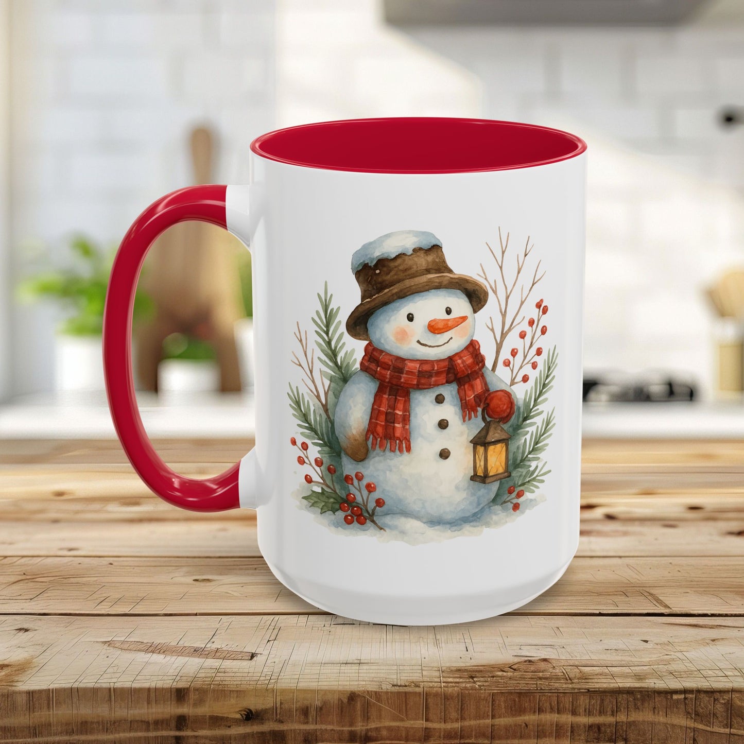 Rustic Snowman with Lantern Mug (11/15oz)