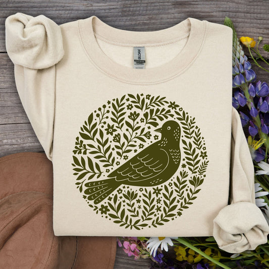 Scandinavian Bird Art Sweatshirt