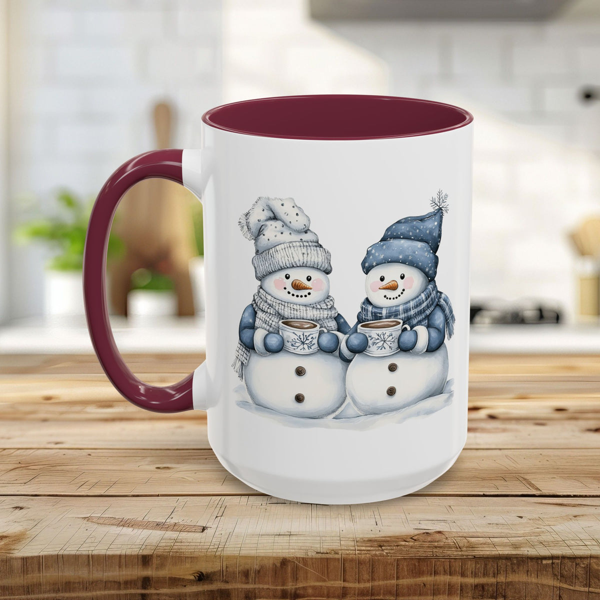 Snow Couple with Hot Chocolate Mug (11/15oz)