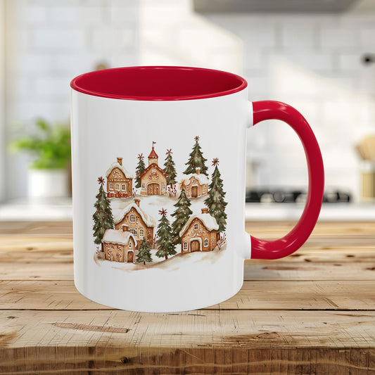 Snowy Holiday Gingerbread Village Mug (11/15oz)