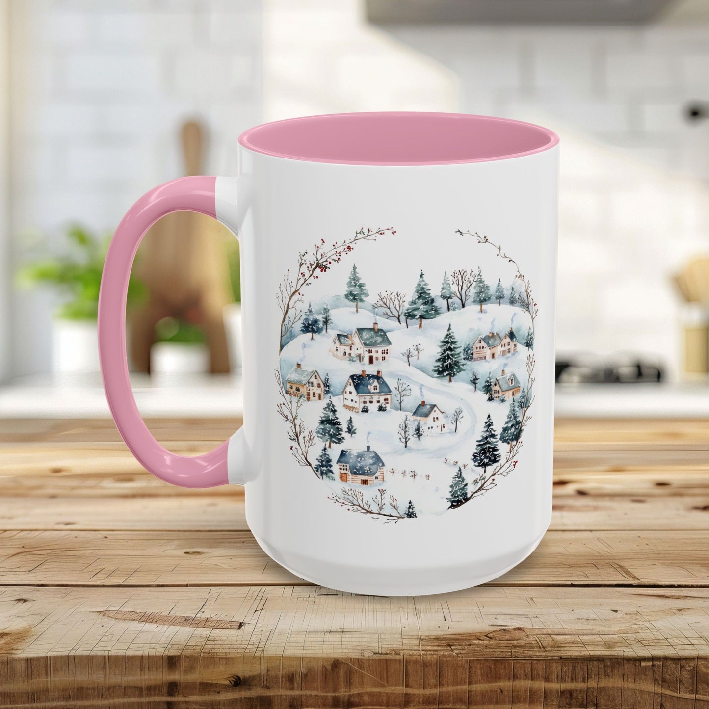 Snowy Winter Village Ceramic Mug (11/15oz)