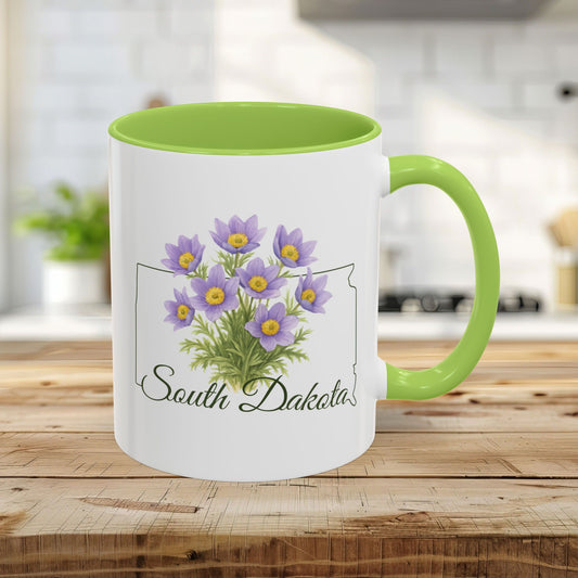 South Dakota State Flower Mug — American Pasque (11/15oz)