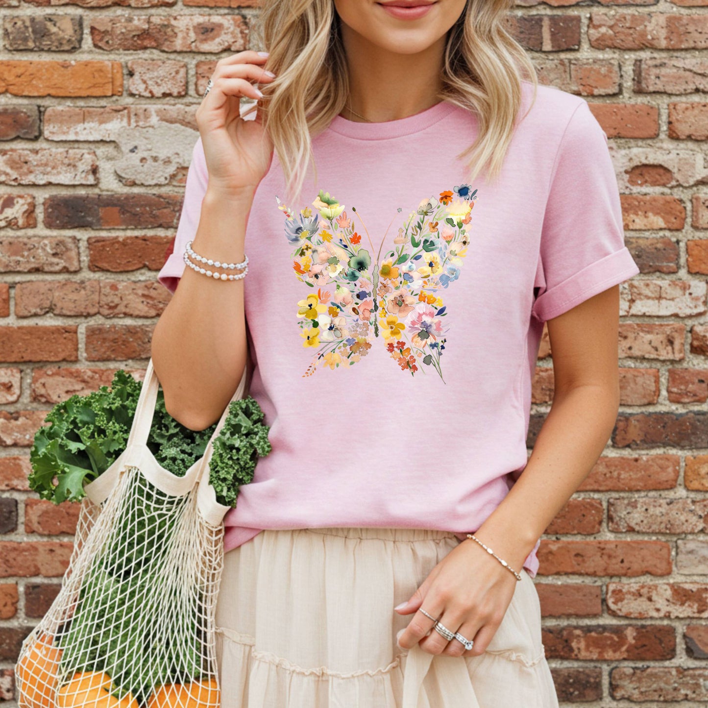 Spring Floral Butterfly T-Shirt