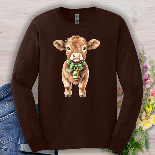 St. Patrick's Day Baby Highland Cow Long Sleeve Tee