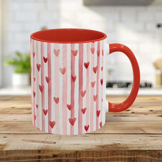 Valentine's Hearts and Stripes 11 & 15 oz. Mug