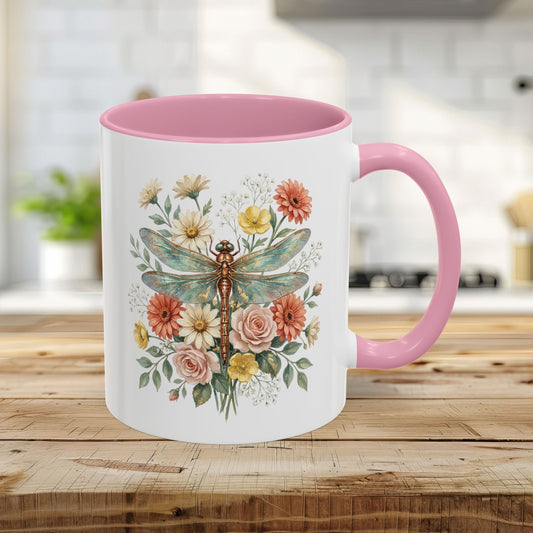Vintage Floral Dragonfly Mug (11/15oz)