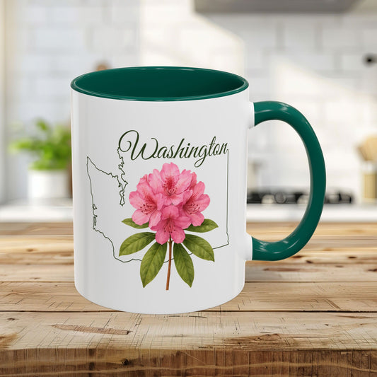 Washington State Flower Mug (11/15oz) — Rhododendron