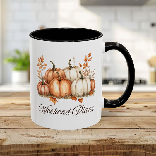 Weekend Plans Watercolor Pumpkin Mug (11/15oz)