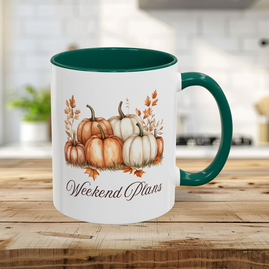 Weekend Plans Watercolor Pumpkin Mug (11/15oz)