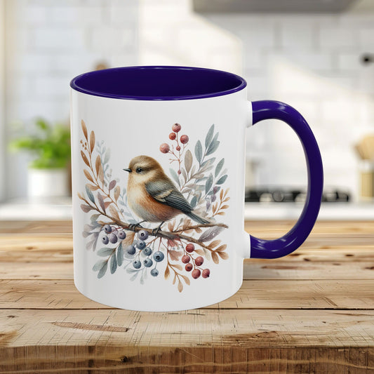 Winter Sparrow Watercolor Mug (11/15oz)