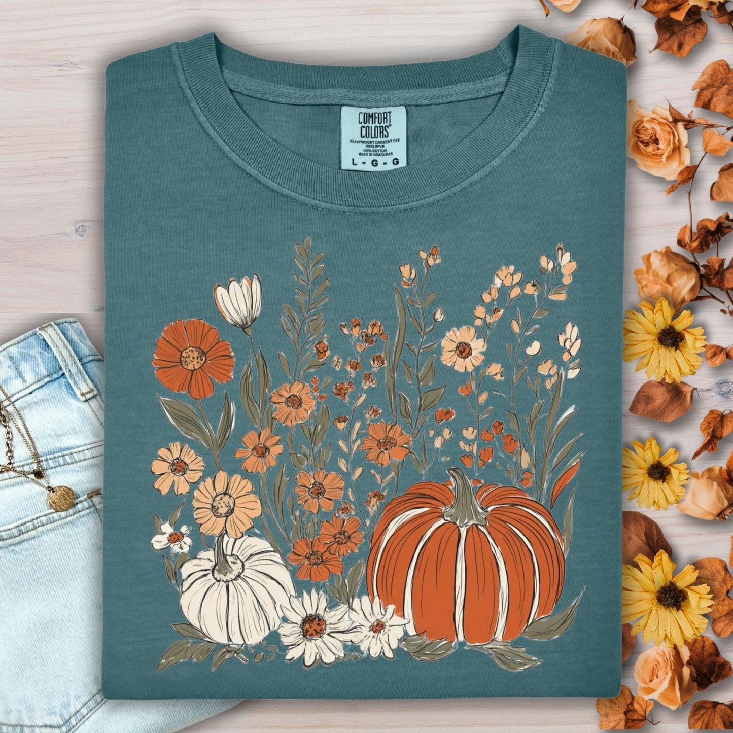 Pumpkin & Wildflowers T-Shirt