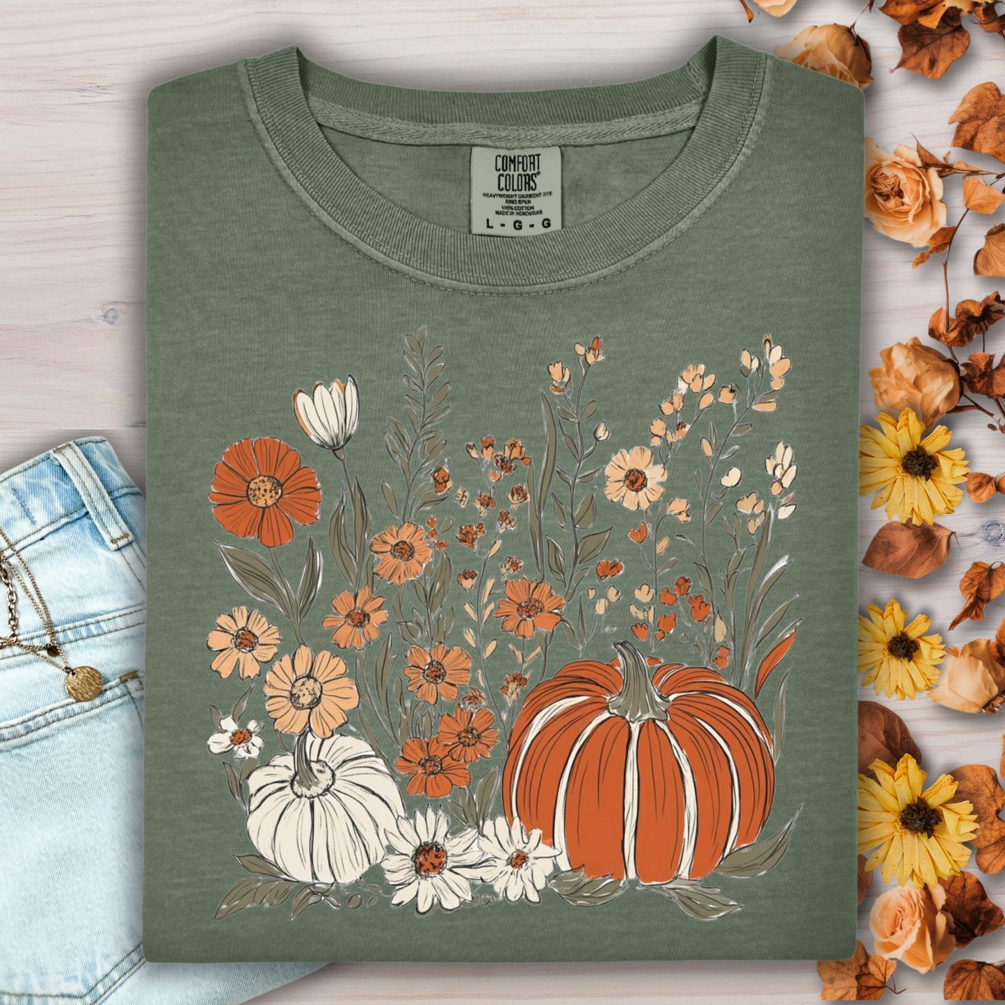 Pumpkin & Wildflowers T-Shirt