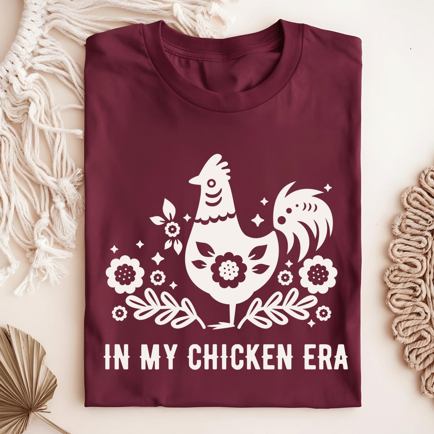 Wild Petal Threads T-Shirt Maroon / S In My Chicken Era T-Shirt