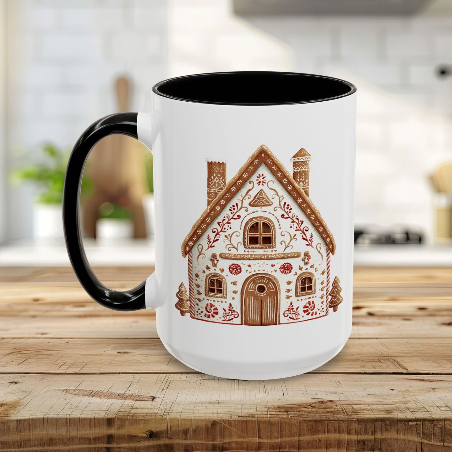 Folk Art Gingerbread House Mug (11/15oz)