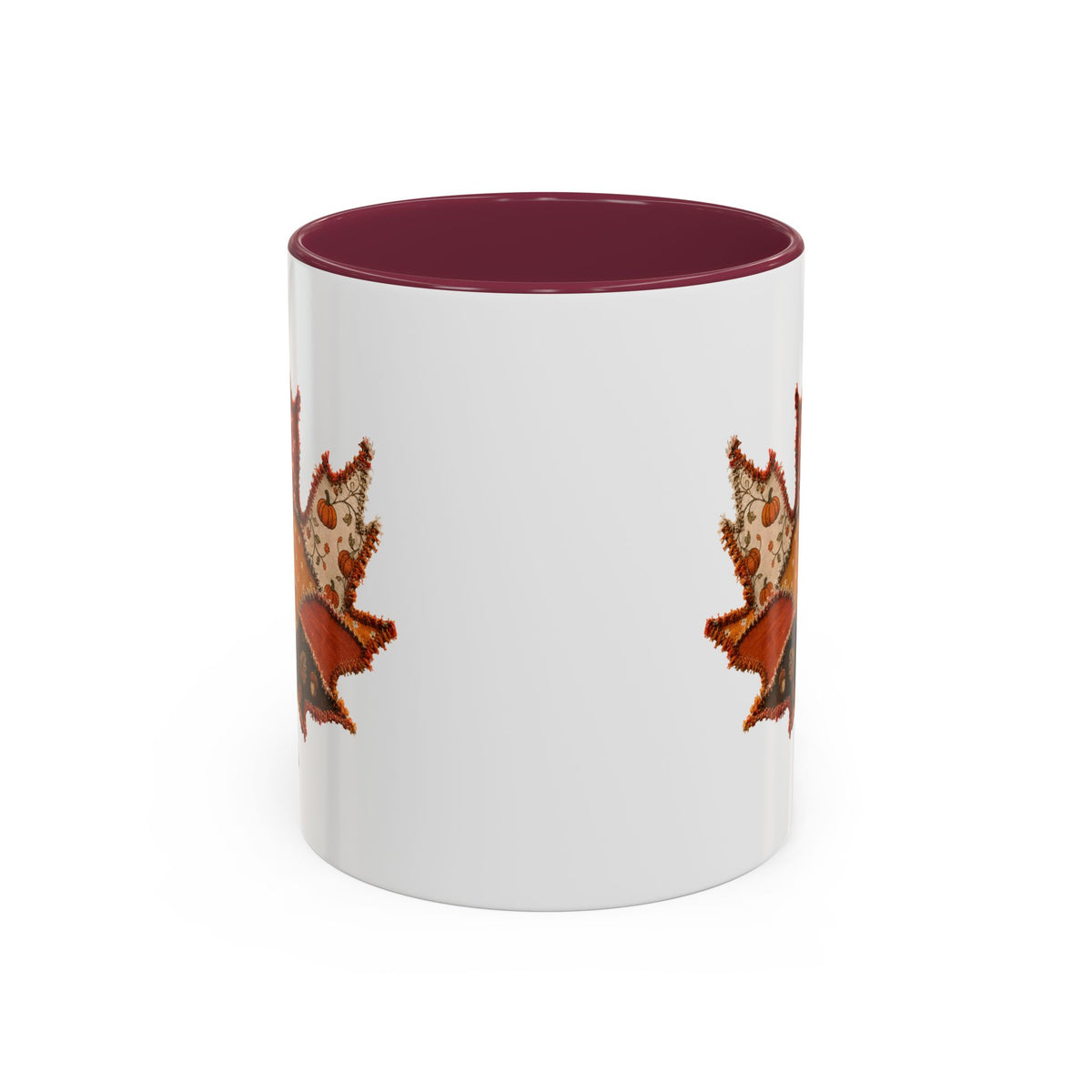 Faux Patchwork Autumn Leaf Mug (11/15oz)