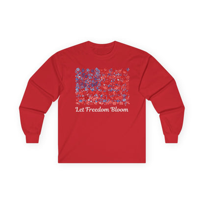 Let Freedom Bloom Floral Flag Long Sleeve Tee