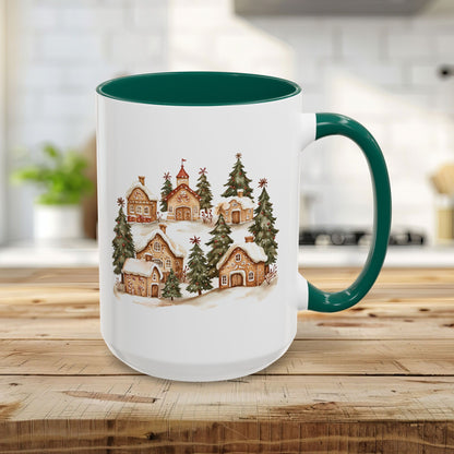 Snowy Holiday Gingerbread Village Mug (11/15oz)