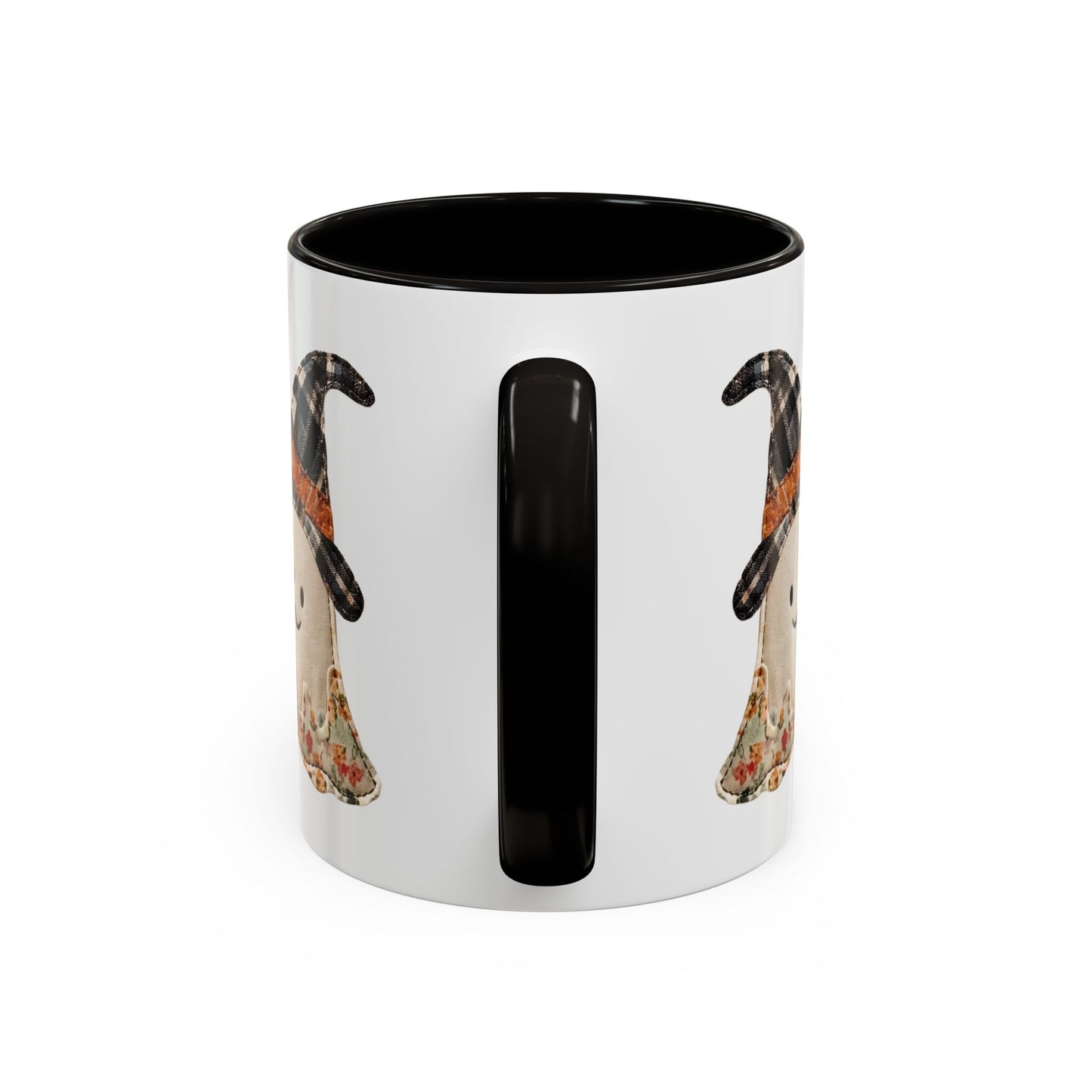 Patchwork Halloween Ghost & Jack-O'-Lantern Mug (11oz/15oz)