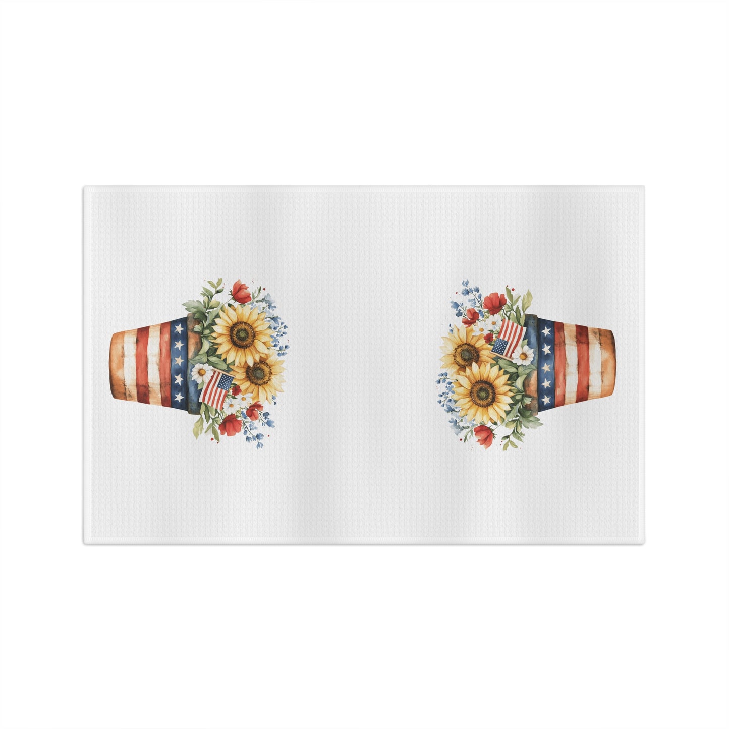 Patriotic Sunflower Bouquet in Pot Tea Towel