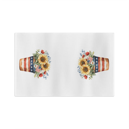 Patriotic Sunflower Bouquet in Pot Tea Towel