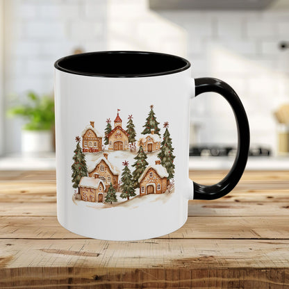 Snowy Holiday Gingerbread Village Mug (11/15oz)