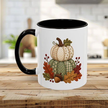 Faux Patchwork Pumpkin Harvest Mug