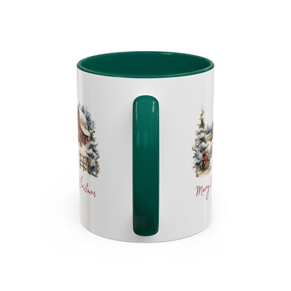 Merry Country Christmas with Red Barn Mug (11/15oz)